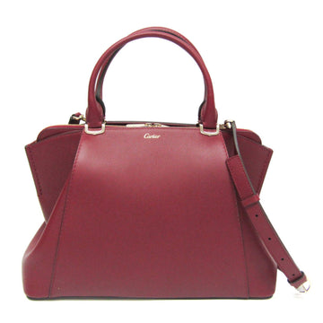 CARTIER C De  L1001829 Women's Leather Handbag,Shoulder Bag Bordeaux