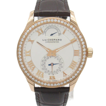 CHOPARD LUC Quattro Wrist Watch Wrist Watch 171926-5001 Hand Winding Silver K18PG[Rose Gold] Leather belt crocodil 171926-5001