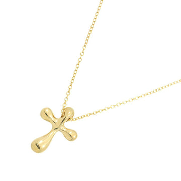 TIFFANY & Co. Small Cross Necklace 42cm K18 YG Yellow Gold 750