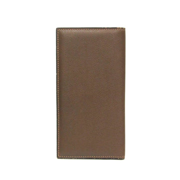 VALEXTRA Vertical 12 Card V8L21 Men's Leather Long Bill Wallet [bi-fold] Brown