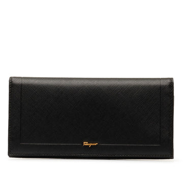 SALVATORE FERRAGAMO Long Wallet Black Leather Women's