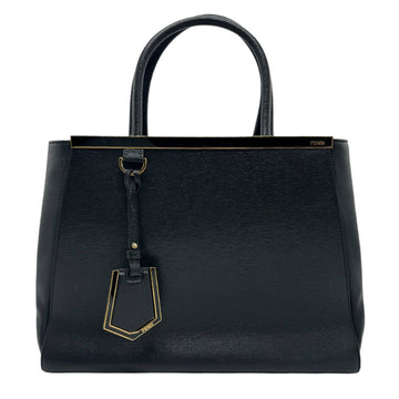 FENDI Handbag Shoulder Bag Toujour Leather Black Gold Women's z1251