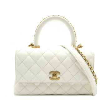 CHANEL Coco Handle XS 2wayChainShoulder White Caviar Skin [Grained Calf]