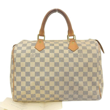 LOUIS VUITTON Damier Azure Speedy 30 Handbag Small Boston Bag N41533