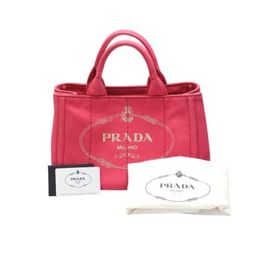 PRADA Canvas Canapa Tote Cotton Denim B2439G Pink