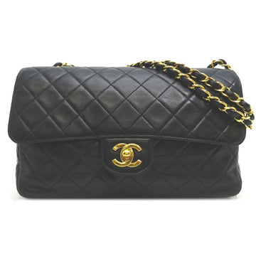 CHANEL Matelasse Chain Women's Shoulder Bag Lambskin Black