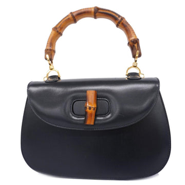 GUCCI Handbag Bamboo 000 2046 0633 Leather Black Women's