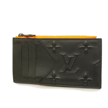 LOUIS VUITTON Wallet/Coin Case Monogram Coin Card Holder M80827 Black Neon Orange Men's