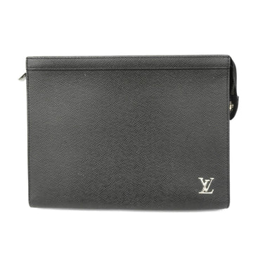 LOUIS VUITTON Clutch Bag Taiga Pochette Voyage M30450 Noir Men's