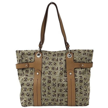 SALVATORE FERRAGAMO Ferragamo Women's Tote Bag Canvas Brown Khaki