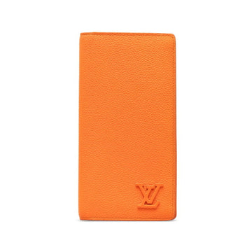 LOUIS VUITTON LV Aerogram Portefeuille Brazza Long Wallet M81153 Orange Leather Taurillon Women's