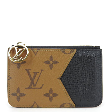 LOUIS VUITTON Wallet/Coin Case Porte Carte Romy M81912 Monogram Reverse Canvas Brown Business Card Holder/Card Compact Accessories