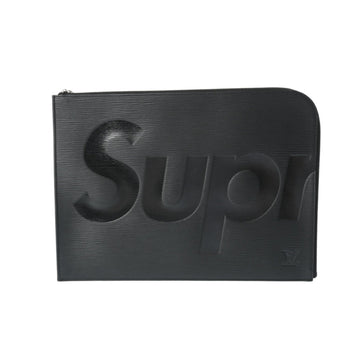 LOUIS VUITTON Epi Supreme Collaboration Pochette Jour GM Black M67754 Men's Leather Clutch Bag