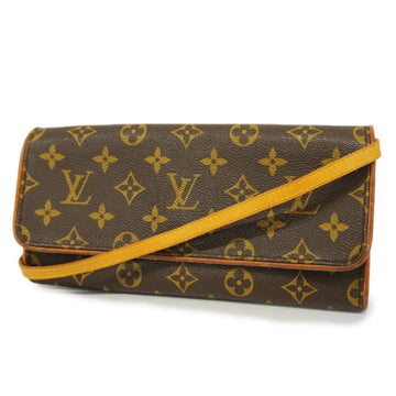 LOUIS VUITTON Shoulder Bag Monogram Pochette Twin GM M51852 Brown Women's