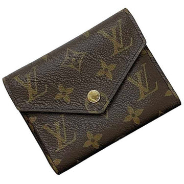 LOUIS VUITTON Tri-fold Wallet Portefeuille Victorine Brown Monogram M62472 f-20108 Compact Canvas IC Tag Response  Folding Unisex