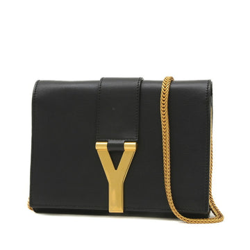 SAINT LAURENT Classic Y-Line Satchel Small Chain Shoulder Bag Black 311215