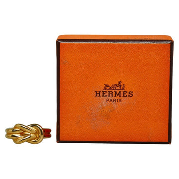 HERMES Atame Scarf Ring Gold Plated Women's