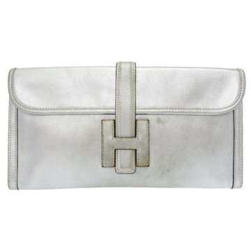 HERMES Jige Athens Olympics Limited Edition Chevre Silver H Stamp Clutch Bag 0019