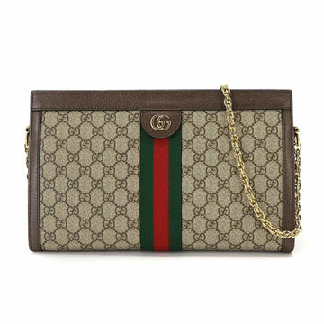 GUCCI Ophidia GG Supreme Medium Shoulder Bag Leather Beige Brown 503876