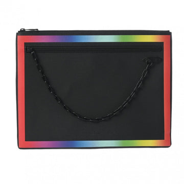 LOUIS VUITTON Taiga Pochette Black Rainbow M30347 Men's Clutch Bag
