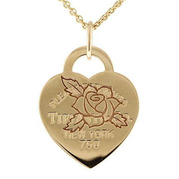 TIFFANY Return to Heart Tag Necklace 18K Gold Women's &Co.