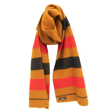 HERMES Rocaval Women's Wool Stole Striped Navy,Red Color,Yellow