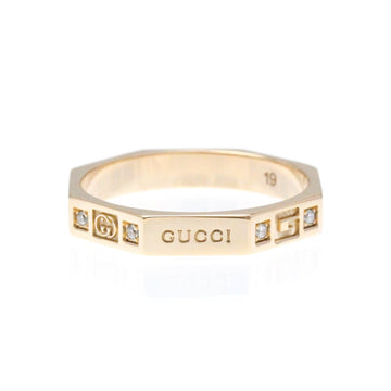 GUCCI Octagonal Diamond Ring Pink Gold [18K] Fashion Diamond Band Ring Pink Gold