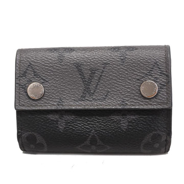 LOUIS VUITTON Tri-fold Wallet Monogram Eclipse Reverse Discovery Compact M45417 Black Grey Men's