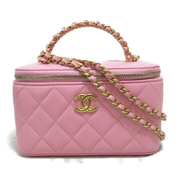 CHANEL Vanity ChainShoulder Bag Pink Lambskin [sheep leather] AP2805