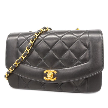 CHANEL Shoulder Bag Matelasse Diana Chain Lambskin Black Ladies