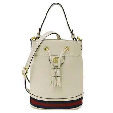 GUCCI Bag Women's Ophidia Handbag Shoulder 2way Leather GG Small Bucket White 719884 Outing