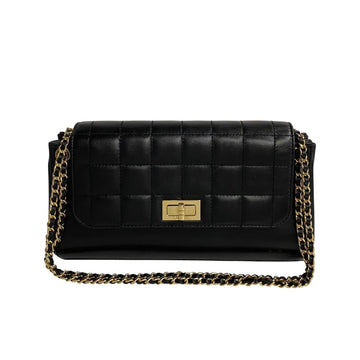 CHANEL Chocobar 2.55 Lambskin Leather Chain Handbag Shoulder Bag 48287 461k948287