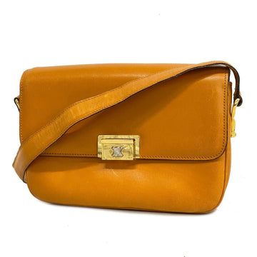 CELINE shoulder bag leather orange ladies