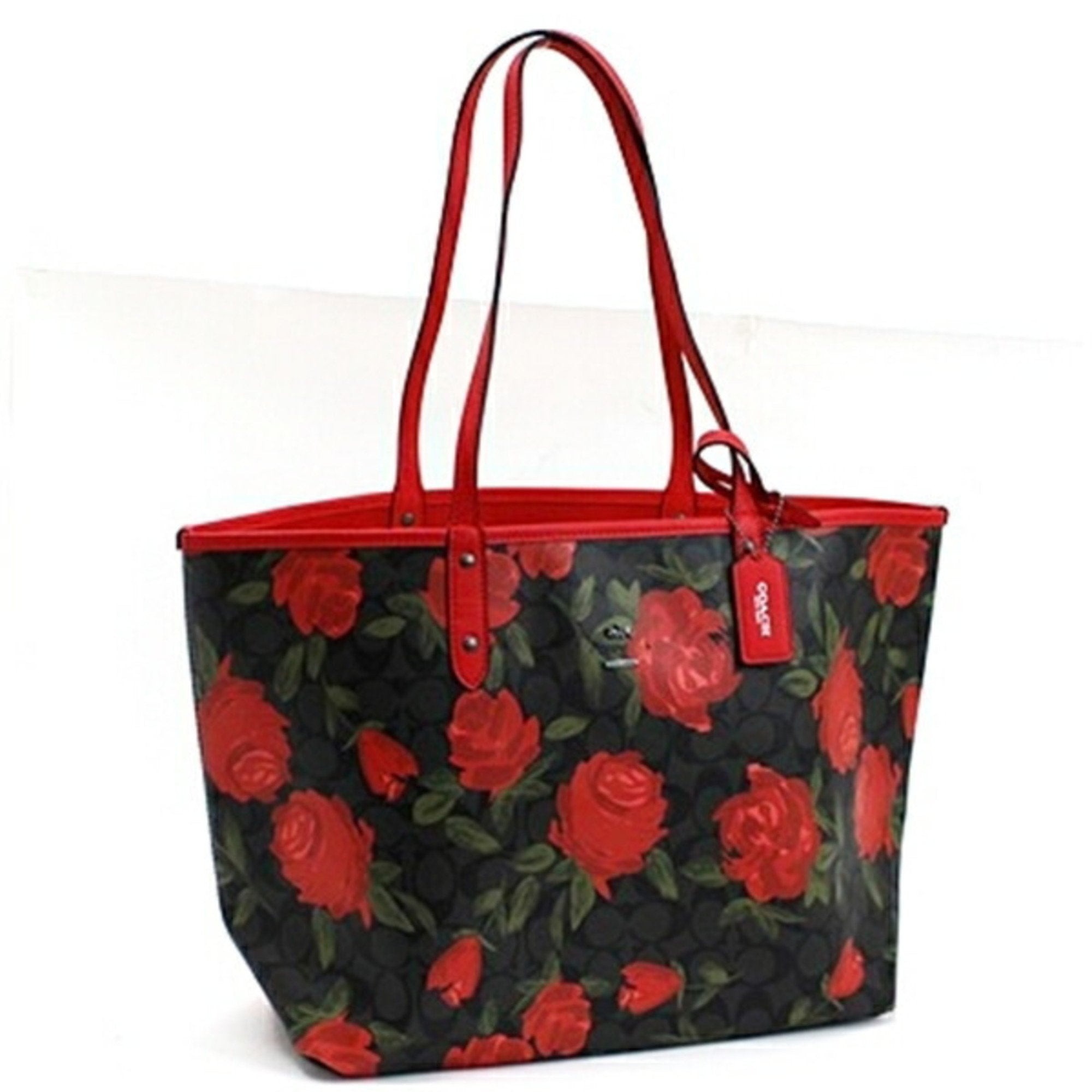 Coach camo rose tote best sale