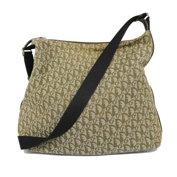 CHRISTIAN DIOR Shoulder Bag Trotter Canvas Green Women's