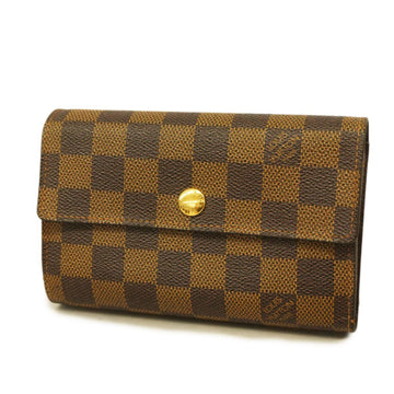 LOUIS VUITTON Trifold Wallet Damier Portefeuille Alexandra N63067 Ebene Men's Women's