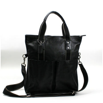 COACH Heritage Web Tote Bag Leather Black F70558  Men's