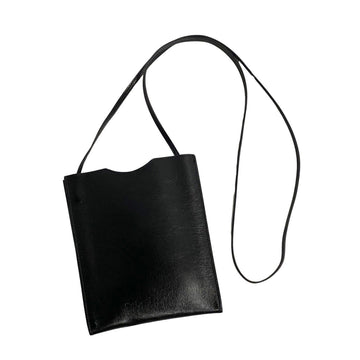 HERMES Onimetoe Box Calf Leather Shoulder Bag Pochette Sacoche Black 69416