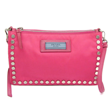 PRADA 1NE006 Women's Tessuto,Leather Pouch,Shoulder Bag Astrale,Fuxia