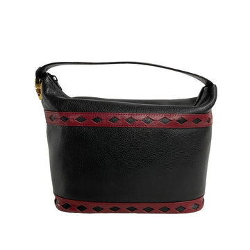 YVES SAINT LAURENT Cutout YSL Leather Handbag Vanity Black 1kmk729-7