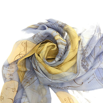 HERMES Carre 90 Music Played by Spherical Shapes Viola Scarf Muffler Blue Women's