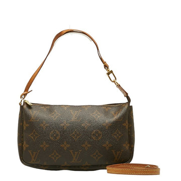 LOUIS VUITTON Monogram Pochette Accessoire Handbag Shoulder Bag M40712 Brown PVC Leather Ladies