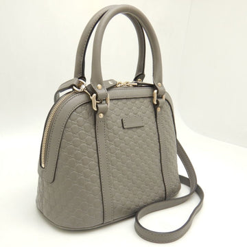 GUCCI Micro ssima 449654 Handbag Leather Grey Outlet 251744