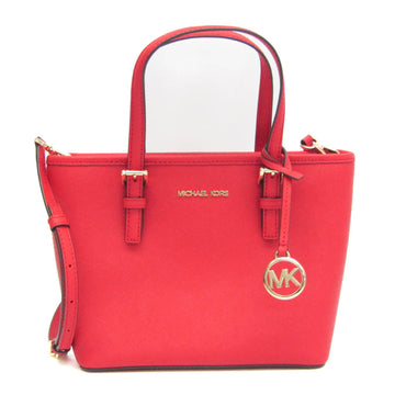 MICHAEL KORS JET SET TRAVEL XS CRYAL CNV TZ TOTE LEATHER 35T9GTVT0L Women's Leather Handbag,Shoulder Bag Red Color