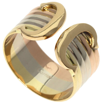 CARTIER 2C Ring LM #57 K18 Yellow Gold/K18WG/K18PG Women's