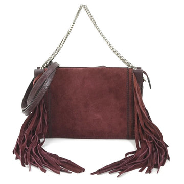 GIVENCHY handbag shoulder bag leather suede wine red ladies h30291g