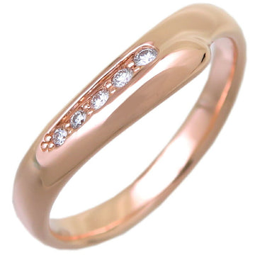 TIFFANY 0.04ct Diamond Heart Band Women's Ring, 750 Pink Gold, Size 10