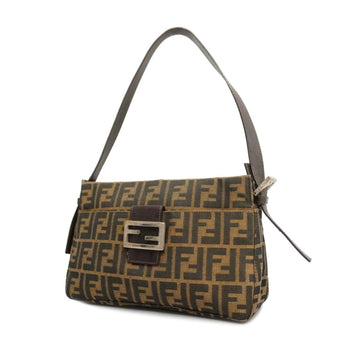 FENDI Shoulder Bag Zucca Nylon Canvas Brown Ladies