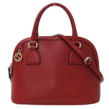 GUCCI Bag Women's Brand Handbag Shoulder 2way Interlocking G Leather Red 449662 Crossbody