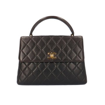 CHANEL Matelasse Coco Mark Handbag Lambskin Black Women's